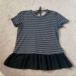 Striped Peplum Top